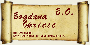 Bogdana Opricić vizit kartica
